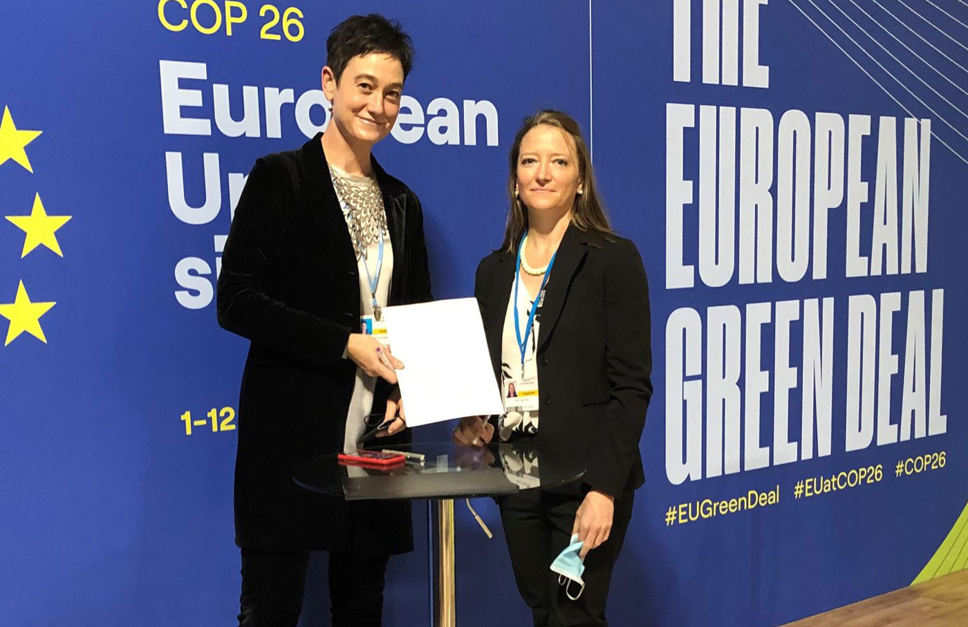 Deputy Director of Climate Resilience Nuin-Tara Key travels to the UN Climate Change Conference COP26 to sign a memorandum of understanding between OPR and the European Institute of Technical Climate-KIC.